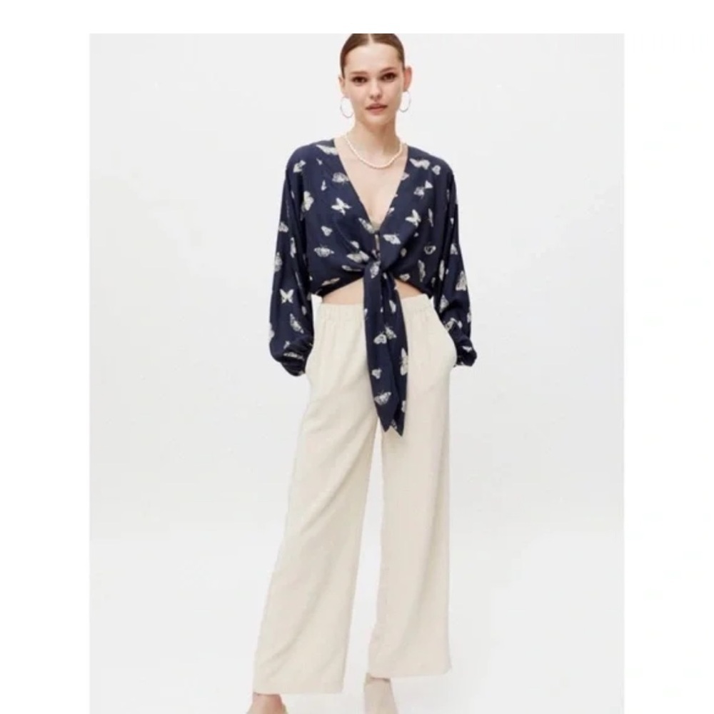 Urban Outfitters butterfly tie front flowy top